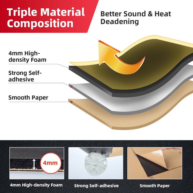 AggSound 157mil 55sqft Universal Sound Deadener for Cars-Closed