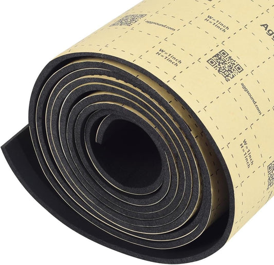 Aggsound 197mil 18sqft Roll Pack Universal Sound Deadener for Cars Auto Sound Deadening Closed Cell Foam Noise Deadening Material-Heat Hood Shield Insulation Dampening Mat