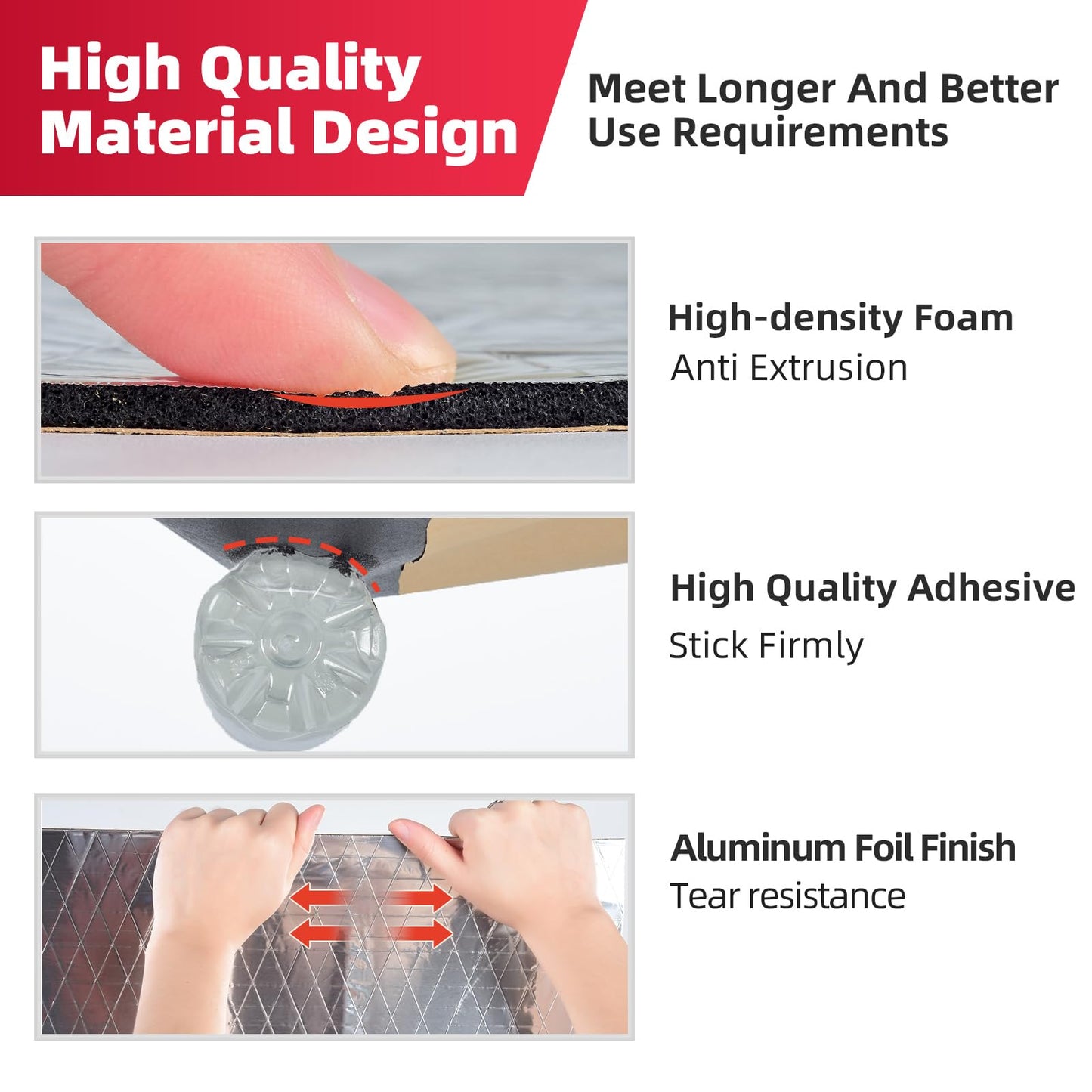 AggSound 394mil Thickened Sound Deadener for Cars - Aluminum Foil Foam Noise Deadening Material - Heat Shield Hood Insulation Dampening Mat, 7sqft